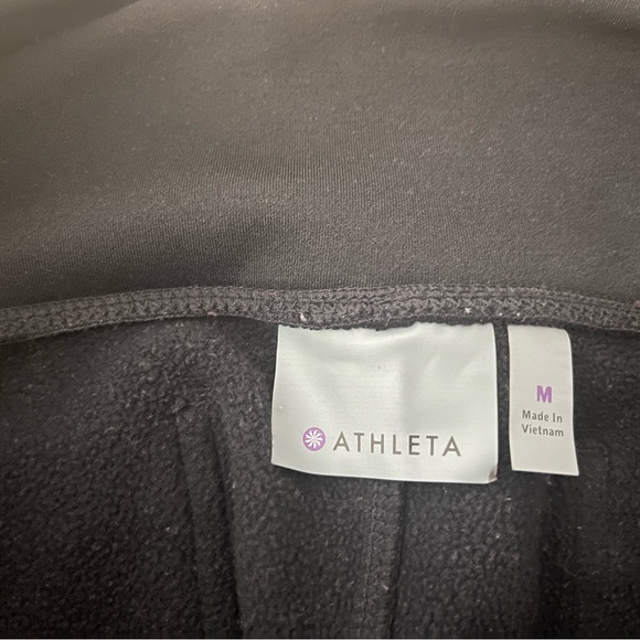 Athleta Chaturanga fleece lined leggings pockets MT medium tall black - Picture 7 of 9